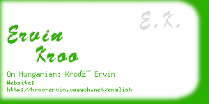 ervin kroo business card